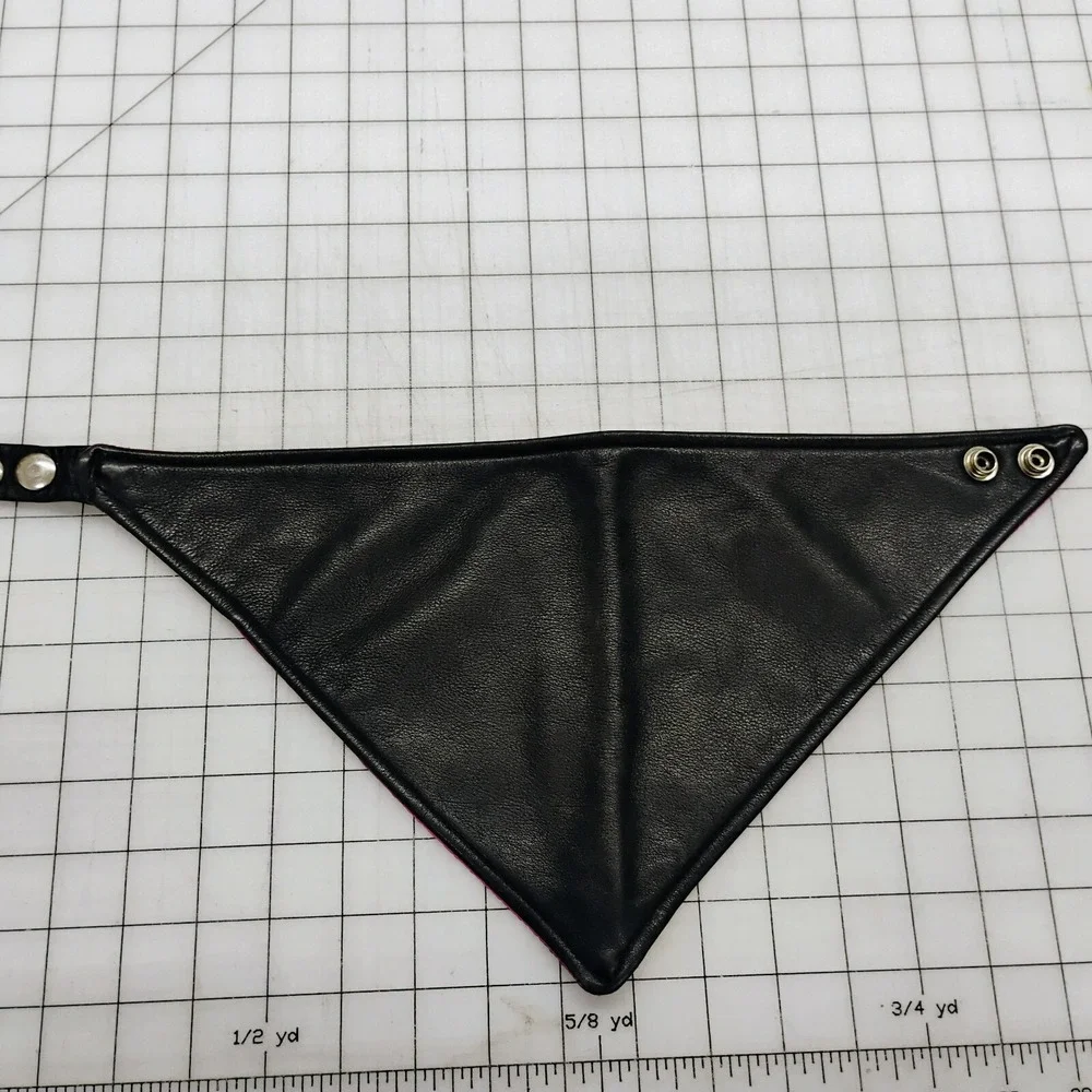 Motorcycle Leather‎ Bandana Collar For Small Dog Adjustable
